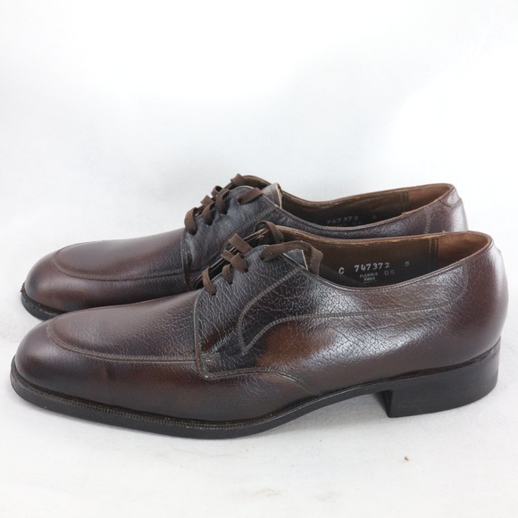 VTG FLORSHEIM Blucher Apron Toe Oxford Shoes Sz 10 N Men - Picture 3 of 8